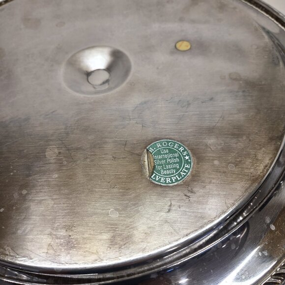 Wm Rogers Ornate Silverplate Chip Dip Serving Tray Bowl 15" Large Vintage - Picture 4 of 10